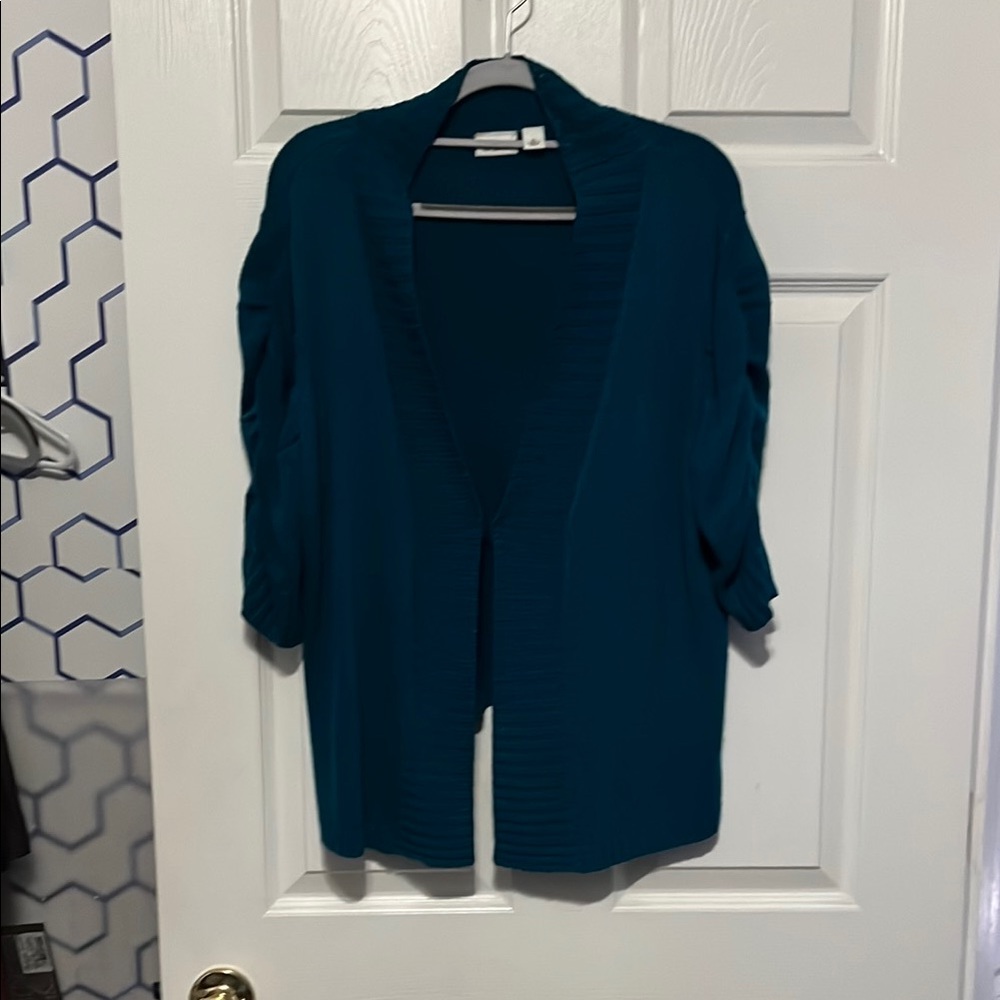 Cato Teal Open-Front Women's Sweater XL